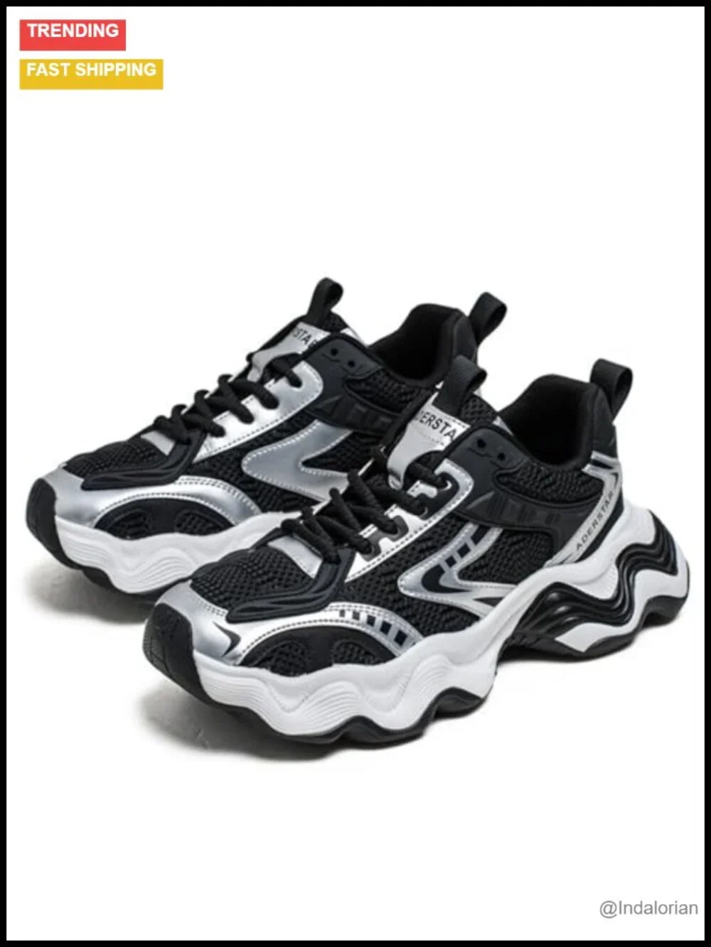 Men's Fashion Sneakers Chunky Platform Lace-Up PU Leather Casual Walking Shoes